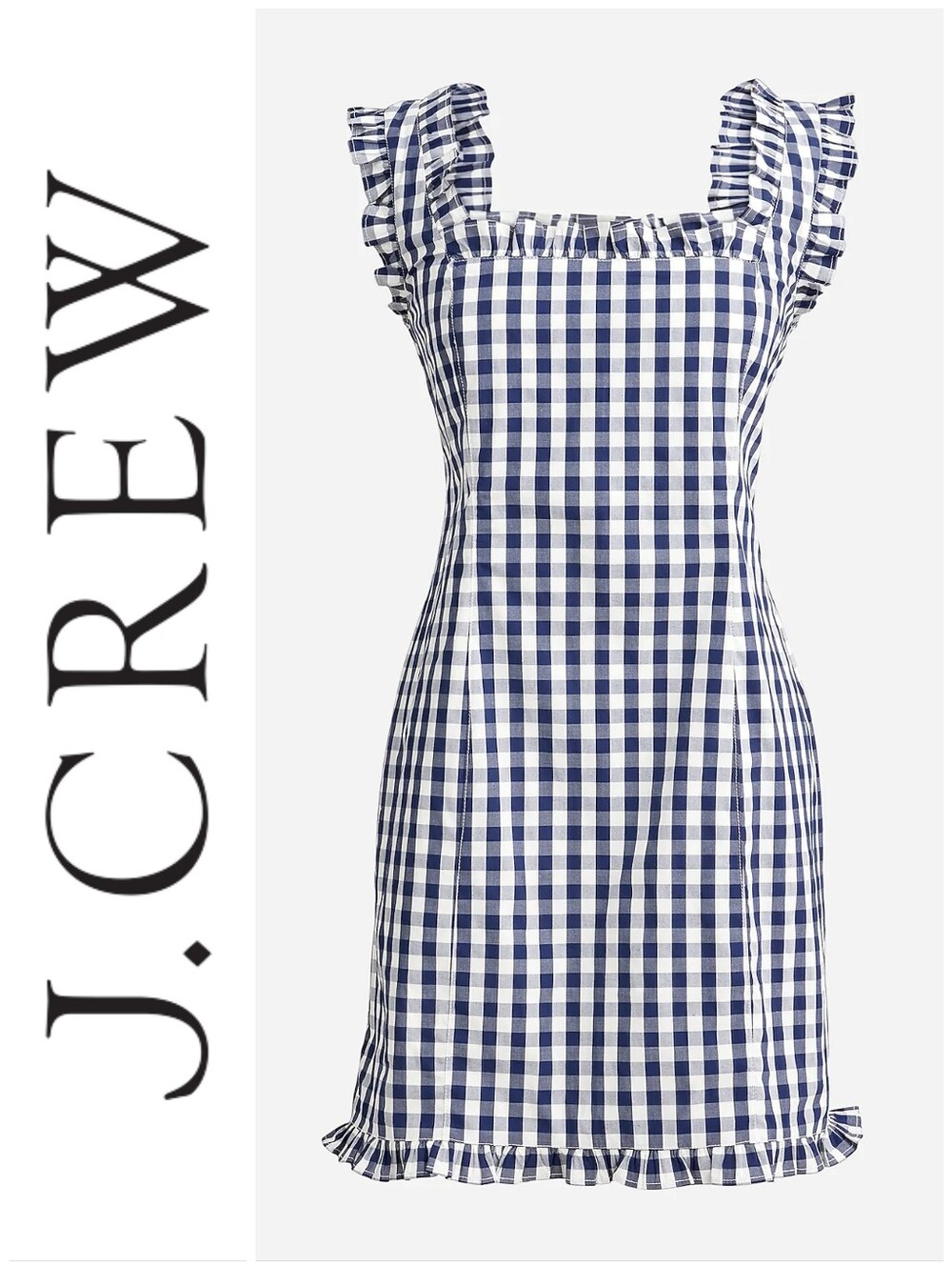 Ruffle Poplin Gingham Dress